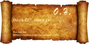 Oszkó Henrik névjegykártya
